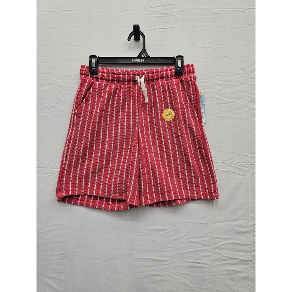 Cat & Jack Boys Striped Shorts Red Cotton Blend Casual Size XL